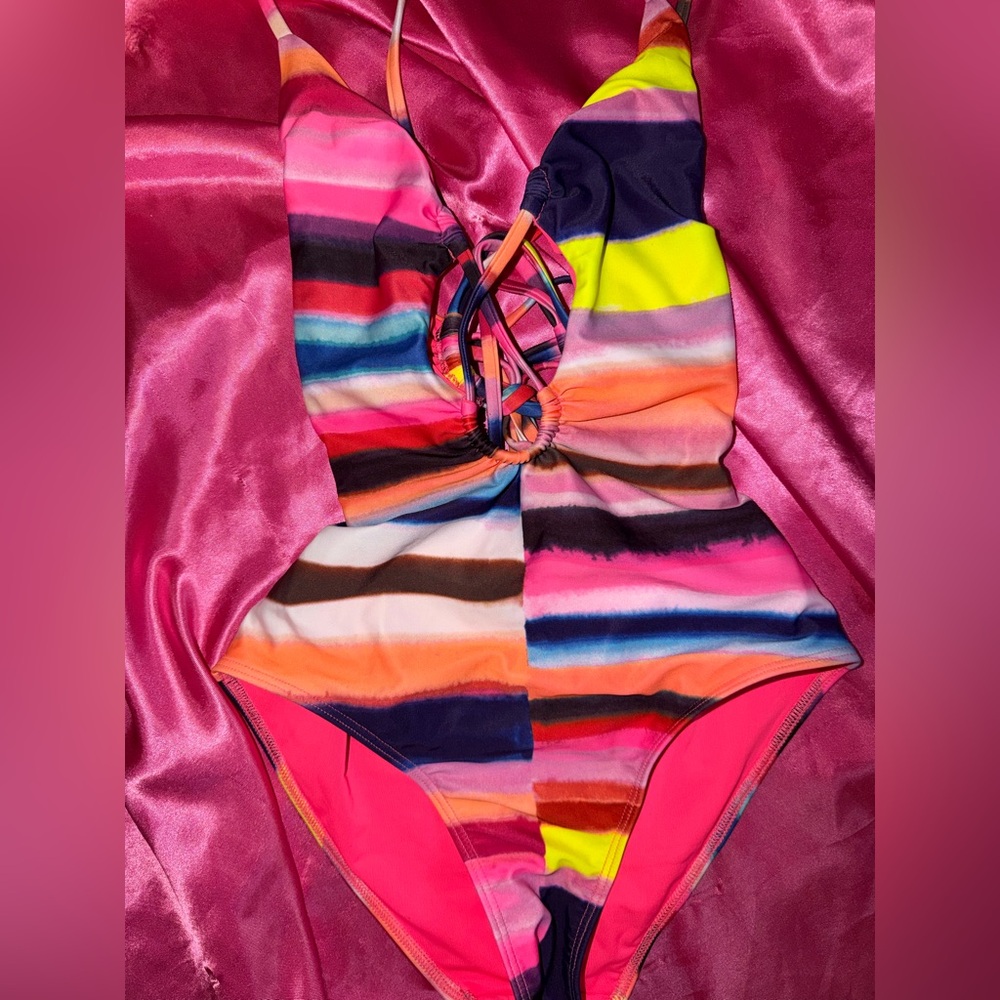 Mara Hoffman One Pice Colorful Bathing Suit Size S - Picture 2 of 5